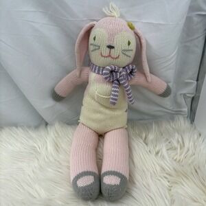 Blabla Fleur Bunny Rabbit Pink Purple Scarf 16" Stuff Animal Plush Lovey Bla Bla